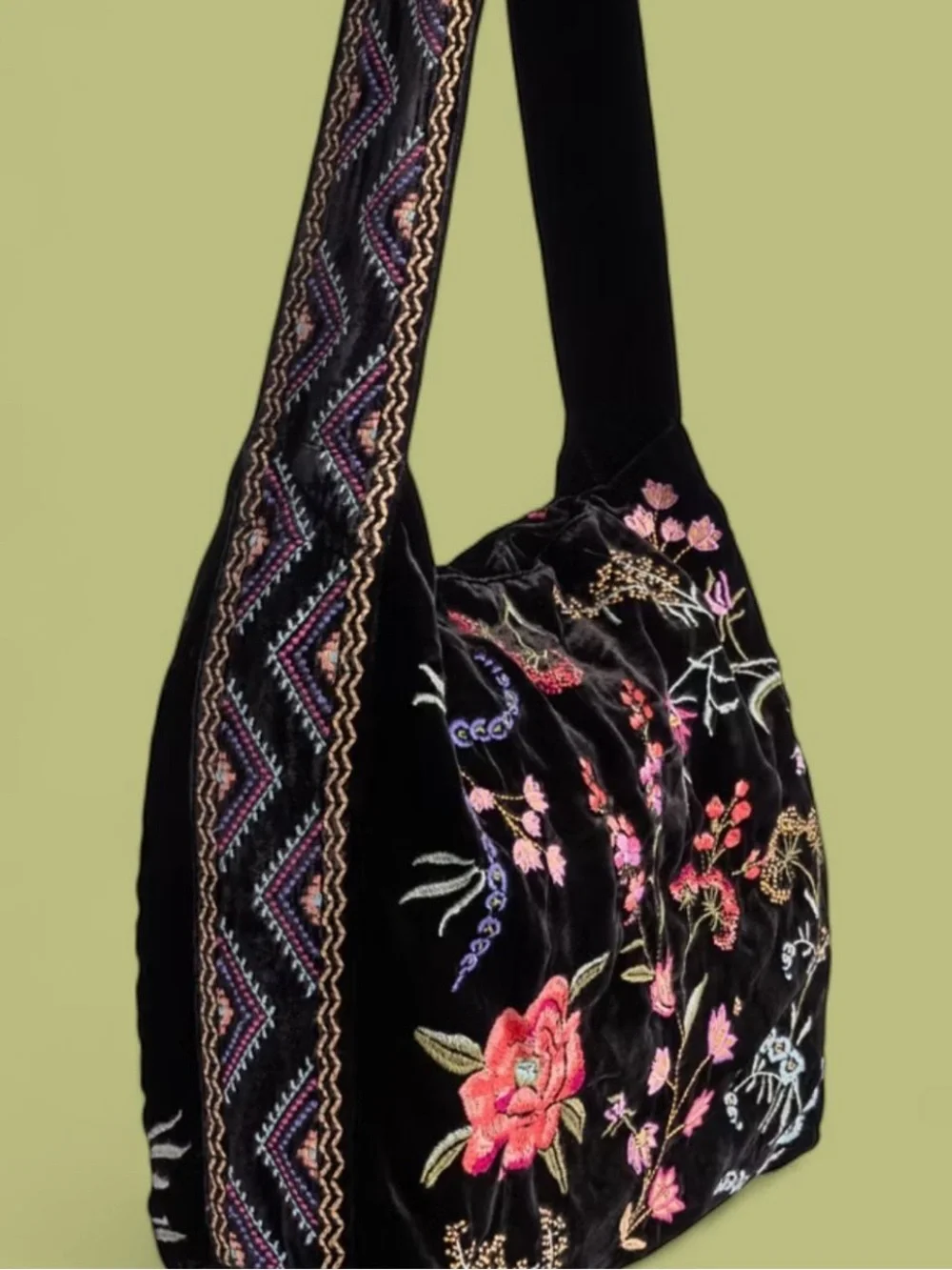 JOHNNY WAS VELVET WIDE STRAP TOTE BAG - Picture 4 of 7